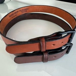 Hanks Belt The Everyday Belt 1.5” Lot of 2 Size 34 (Oak & Brown Hank’s)